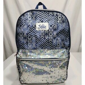 Justice Girls' Aztec Blue / Grey Sequined Backpack‎
